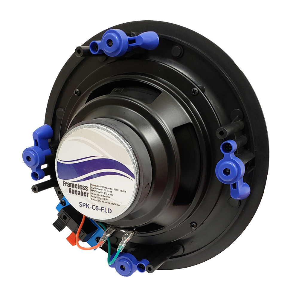 HF-C6FLD: 6.5" 2-Way Frameless Ceiling Speaker, 100W Max (Pair)